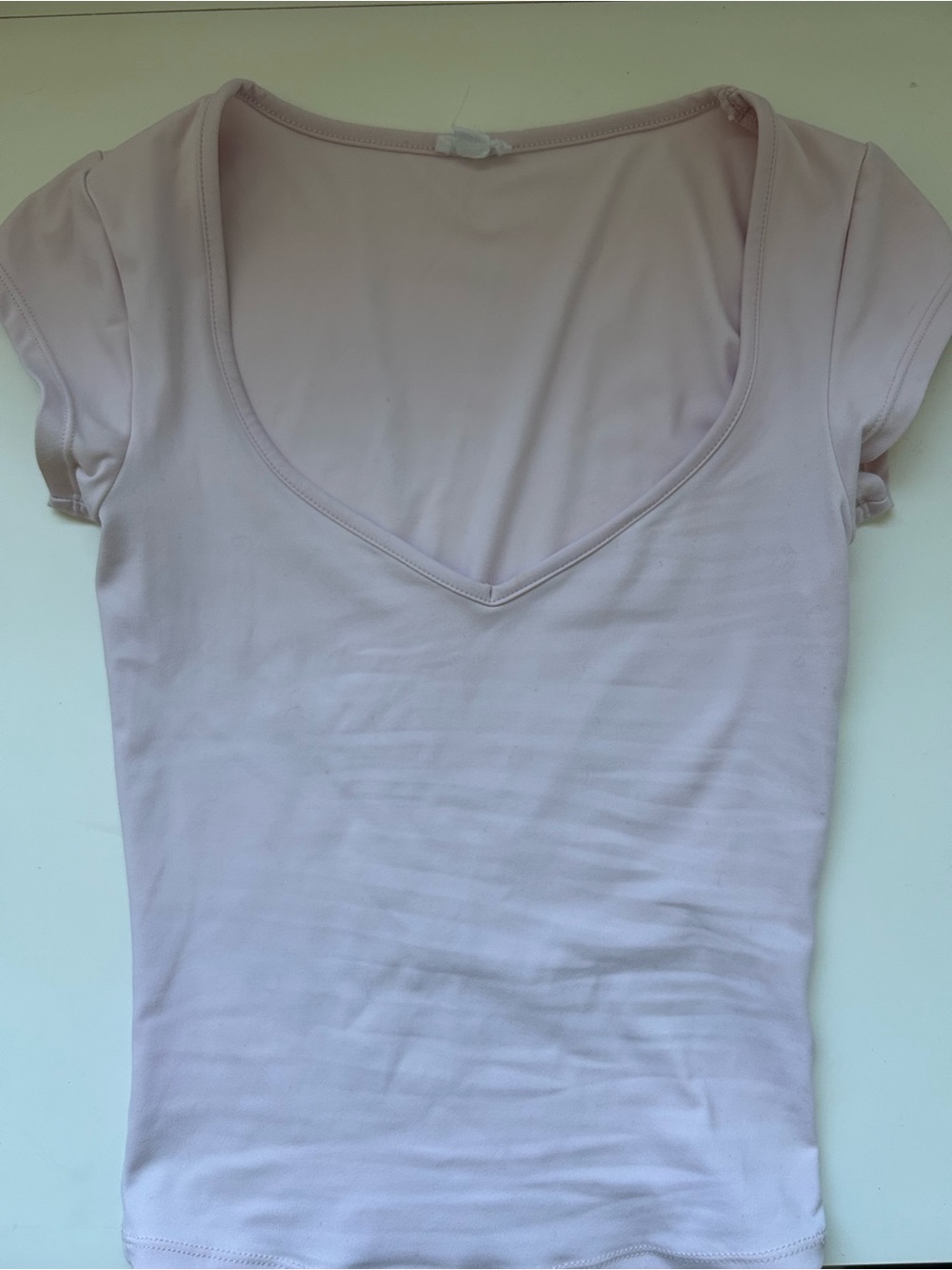 Garage Light Pink Scoop Neck Short Sleeve Top